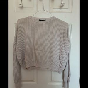 BRANDY MELVILLE Light Gray cropped Sweater One Sz